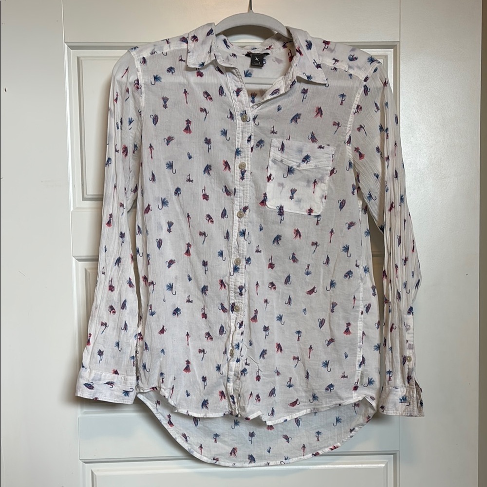 Eddie Bauer Long White Sleeve Top